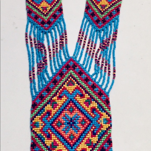 Woven Seed-Bead Boho Necklace - Picture 9 of 9